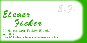 elemer ficker business card
